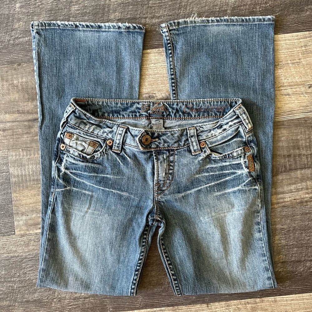 VTG Y2K Silver Tuesday Flared Jeans - Picture 3 of 11
